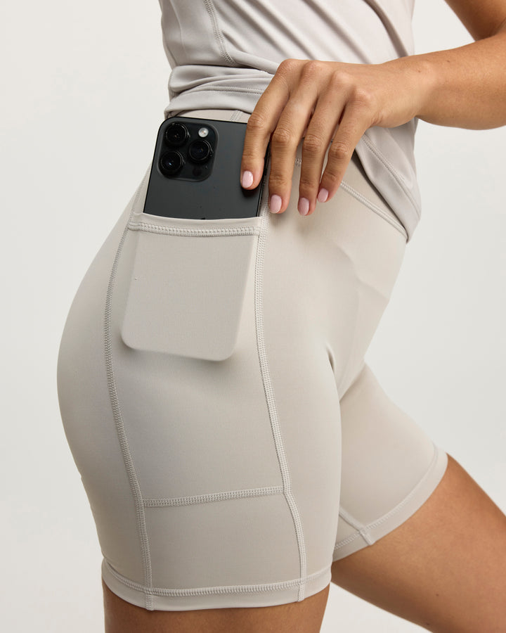 PerForm Pocket Shorts - Stone Grey