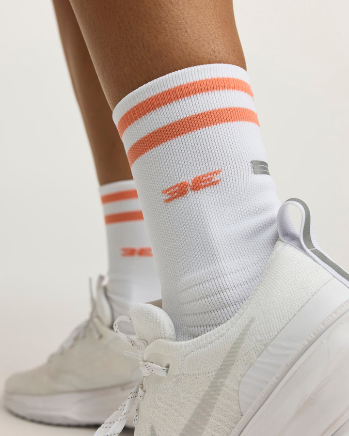 Performance Socks - Coral/White