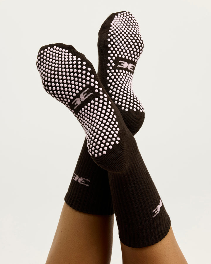 EE Crew Grip Socks - Coffee Bean/Candy Pink