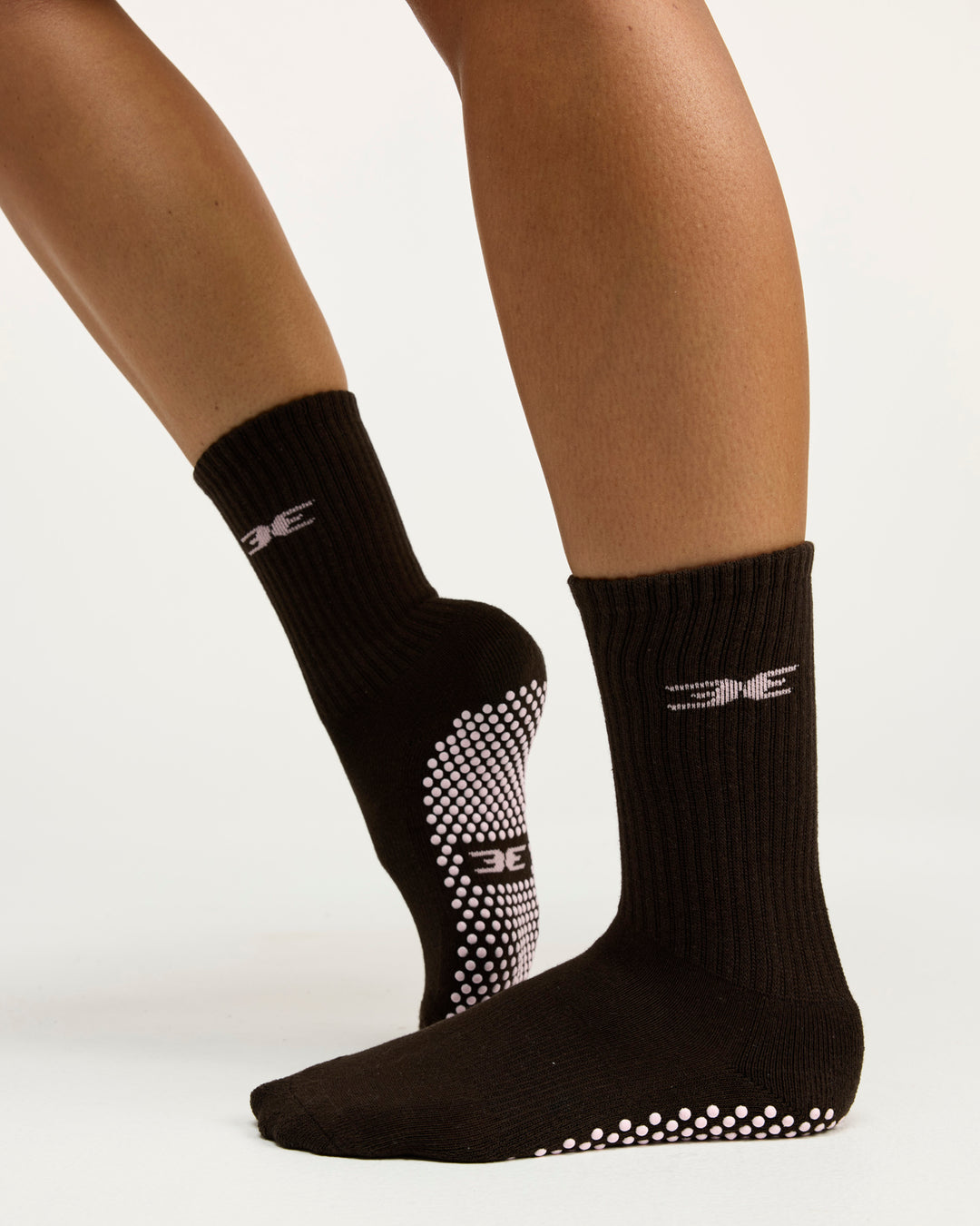 EE Crew Grip Socks - Coffee Bean/Candy Pink