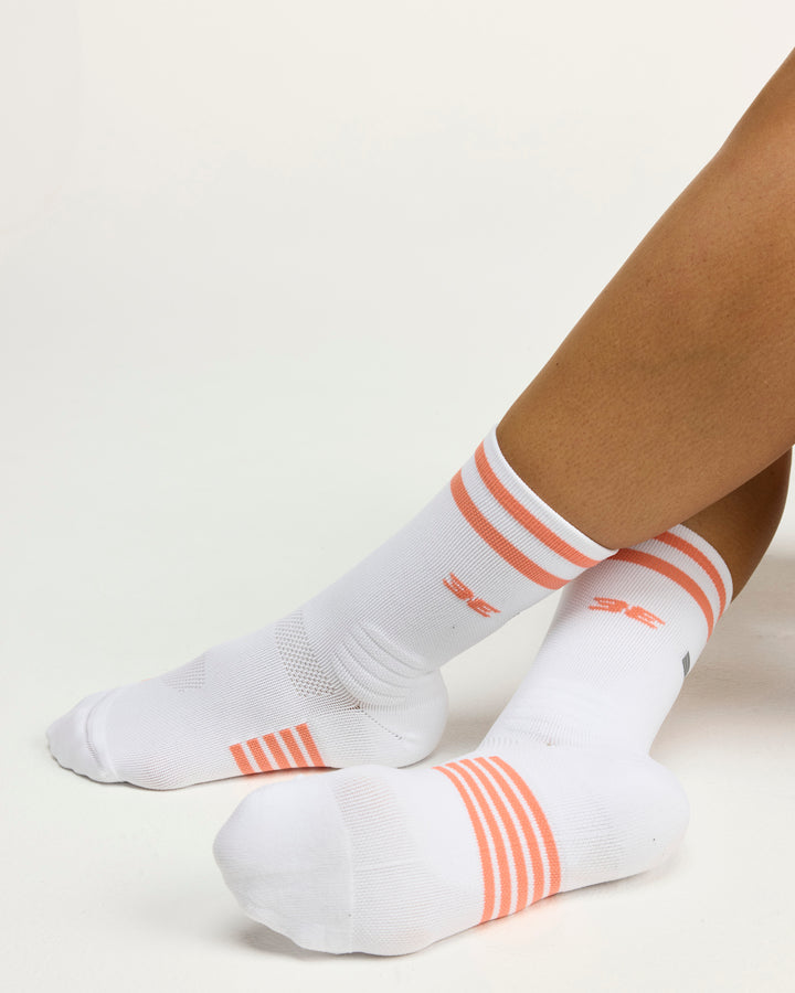 Performance Socks - Coral/White