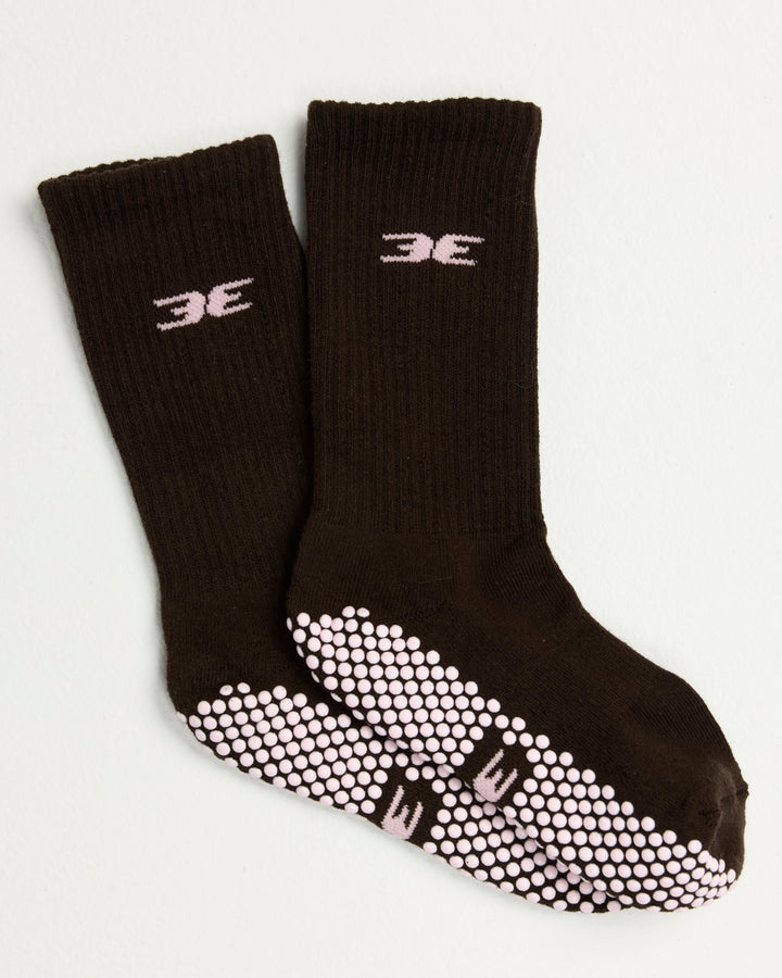 EE Crew Grip Socks - Coffee Bean/Candy Pink