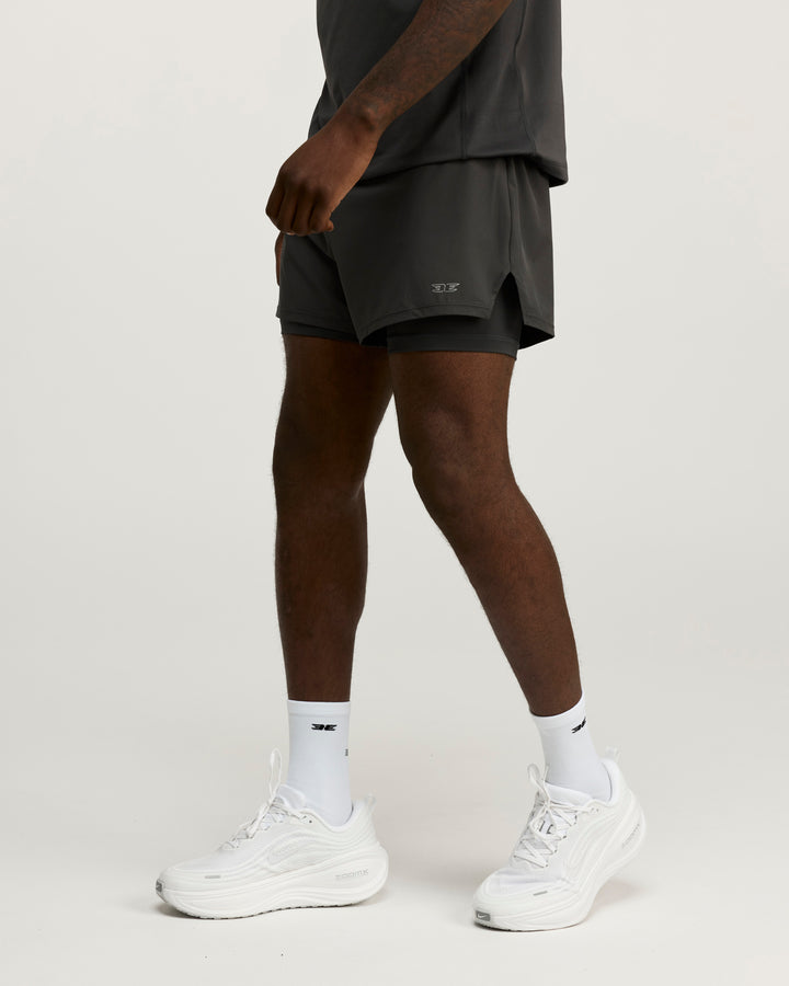 Men's Ultra 2 in 1 Shorts - Charcoal