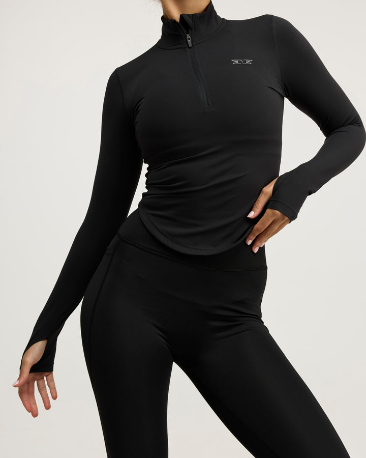 ProSport Lite Curved 1/4 Zip - Black