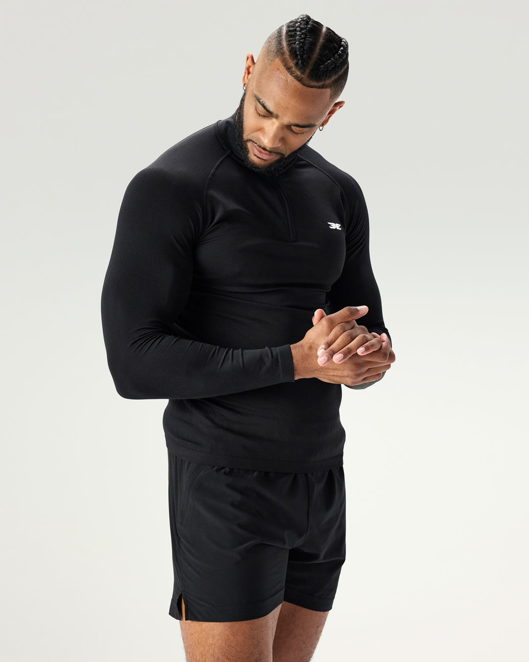 Men's Elite Seamless 1/4 Zip - Black