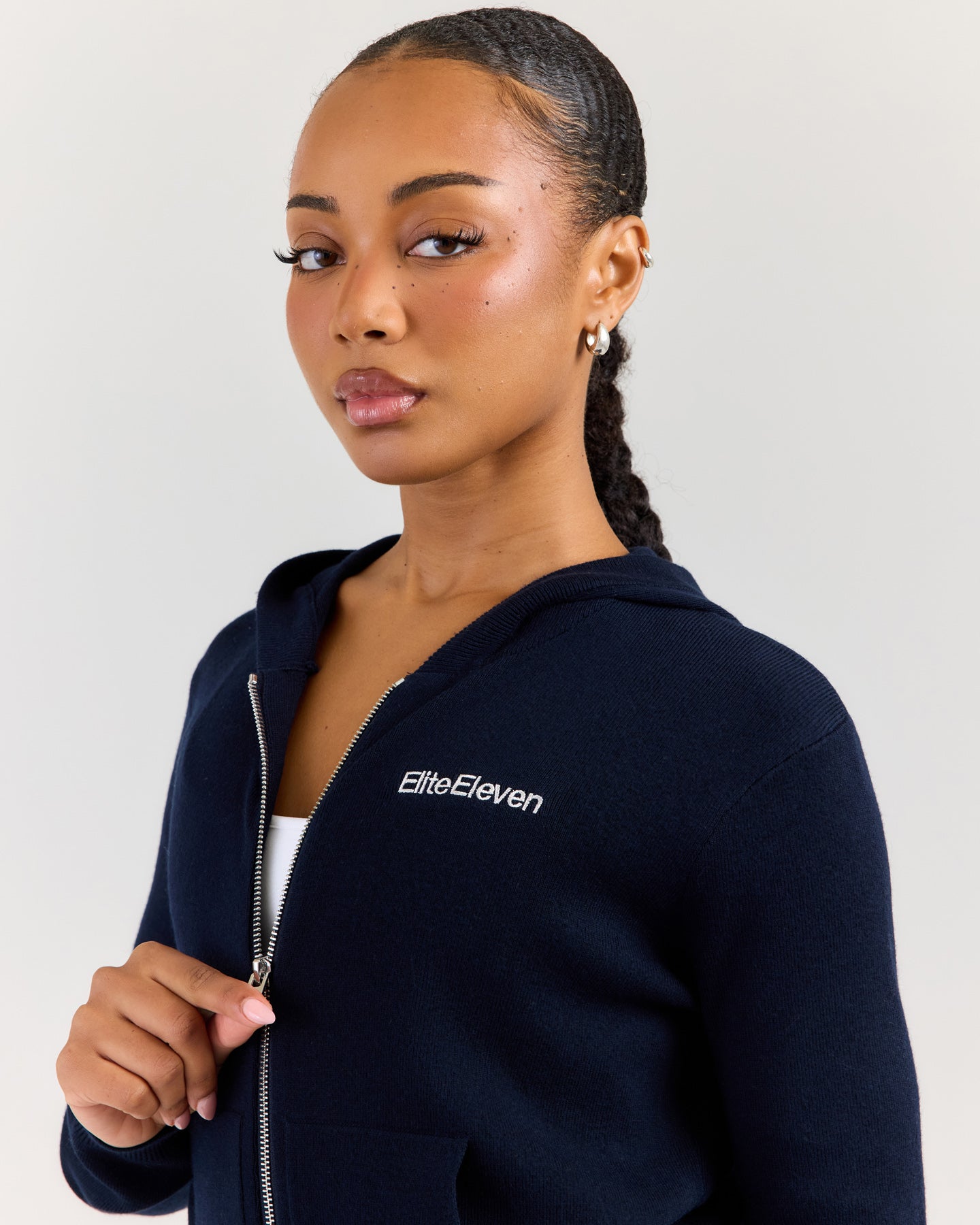 Lite Knit Zip Through Hoodie - Navy – Elite Eleven