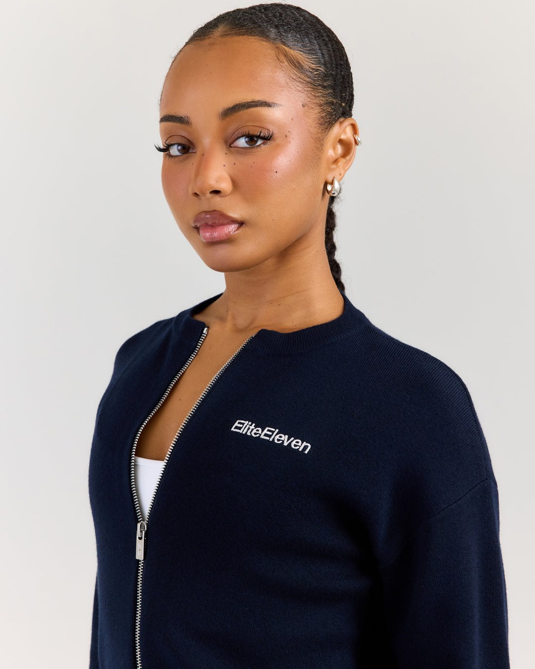 Lite Knit Zip Through - Navy