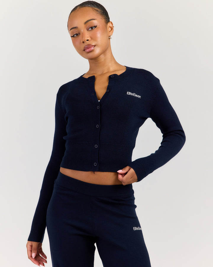 Lite Knit Button Up - Navy