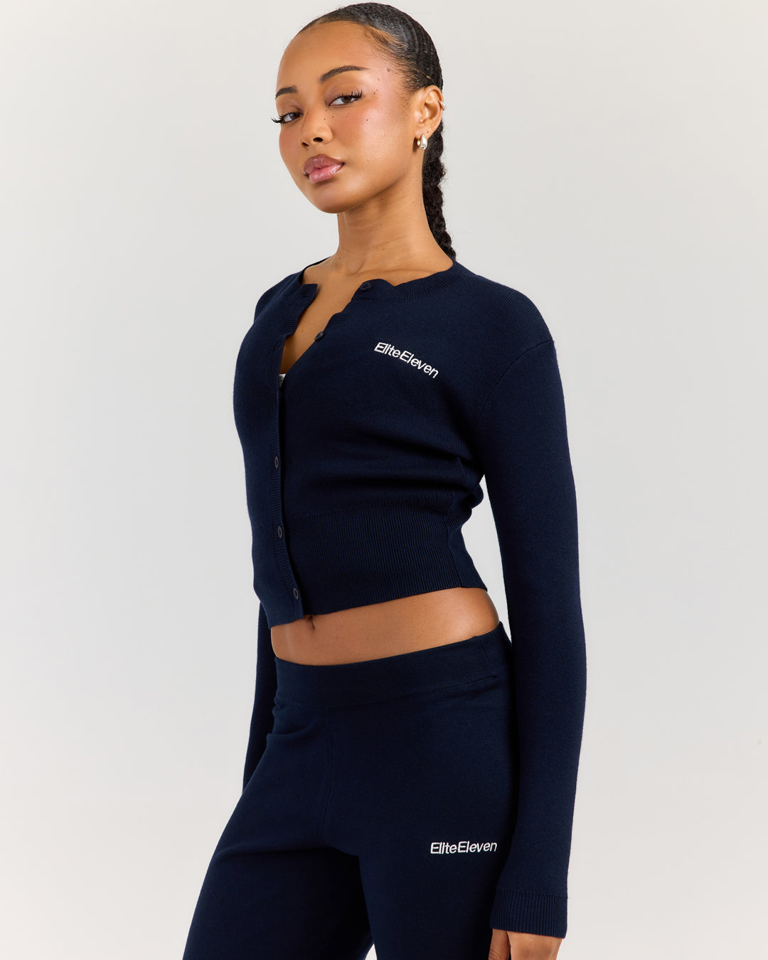 Lite Knit Button Up - Navy