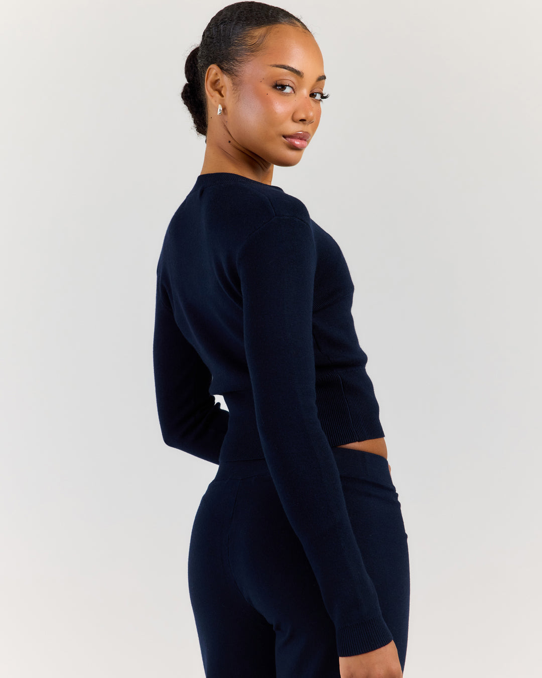 Lite Knit Button Up - Navy