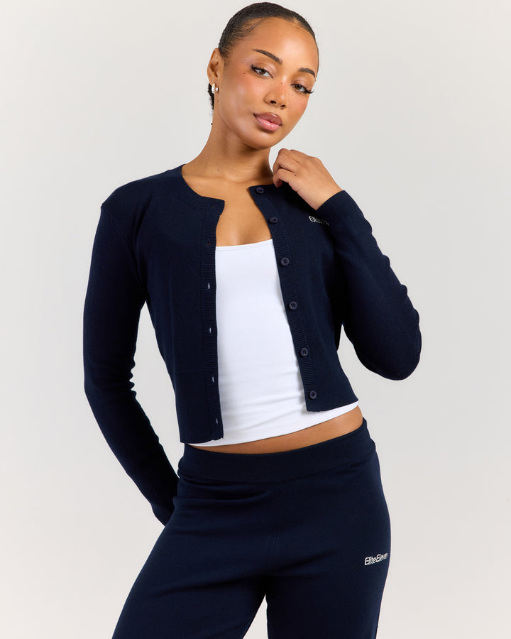 Lite Knit Button Up - Navy