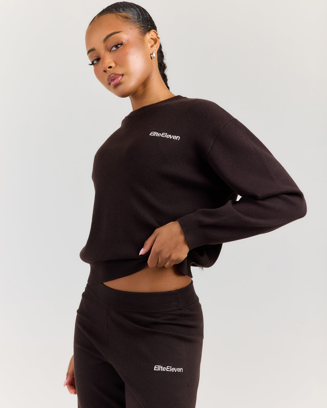 Lite Knit Crewneck - Coffee Bean