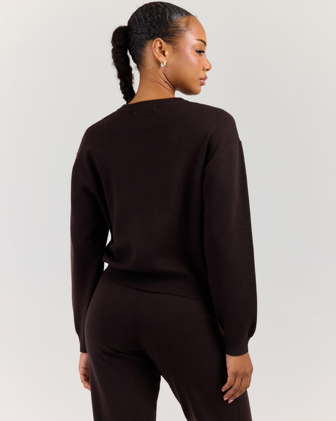 Lite Knit Crewneck - Coffee Bean