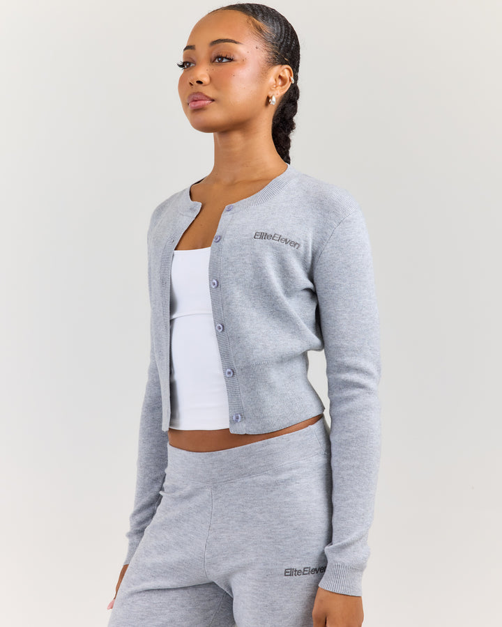 Lite Knit Button Up - Grey Marle