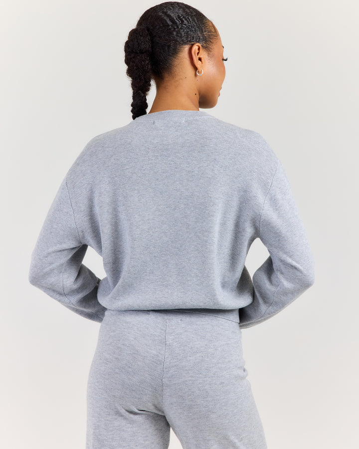 Lite Knit Crewneck - Grey Marle