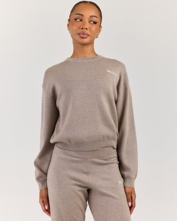 Lite Knit Crewneck - Toasted Cashew