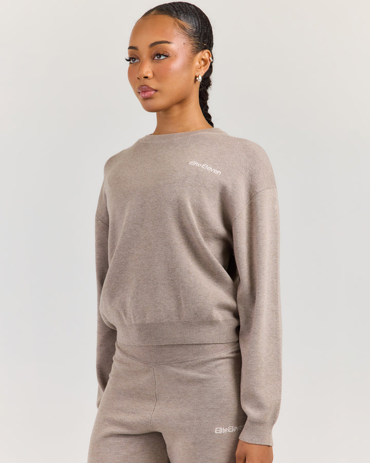 Lite Knit Crewneck - Toasted Cashew