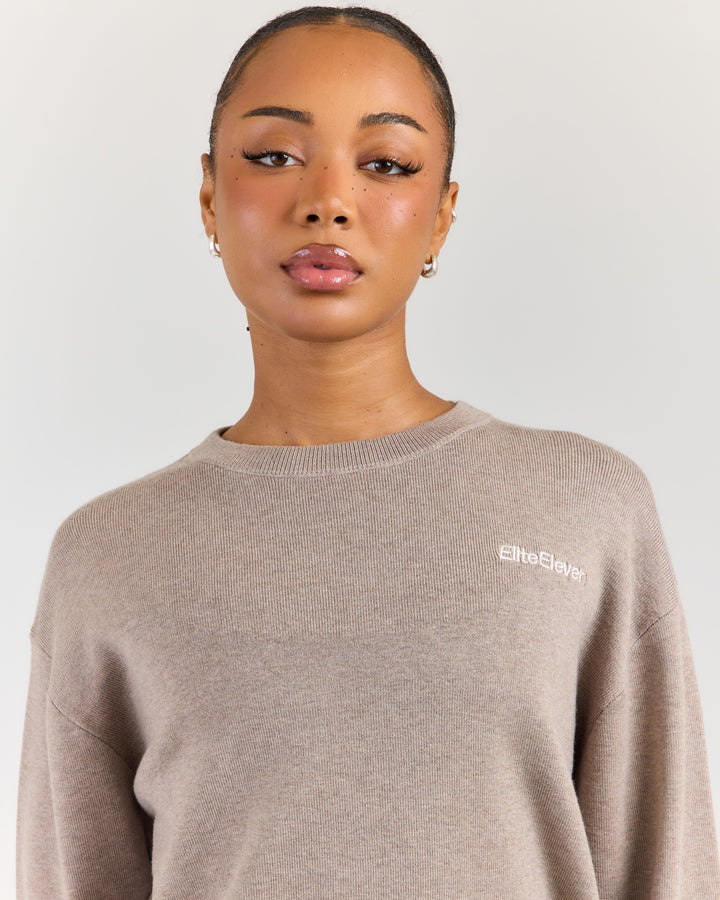 Lite Knit Crewneck - Toasted Cashew