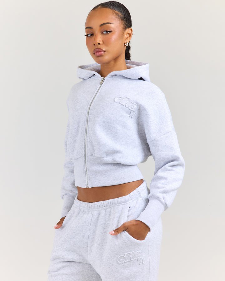Omni Studio Zip Through Hoodie - Grey Marle