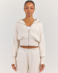 Omni Studio Zip Through Hoodie - Bone