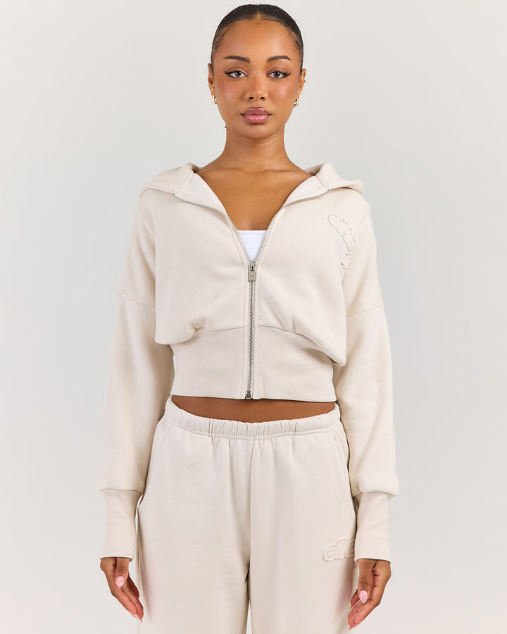 Omni Studio Zip Through Hoodie - Bone