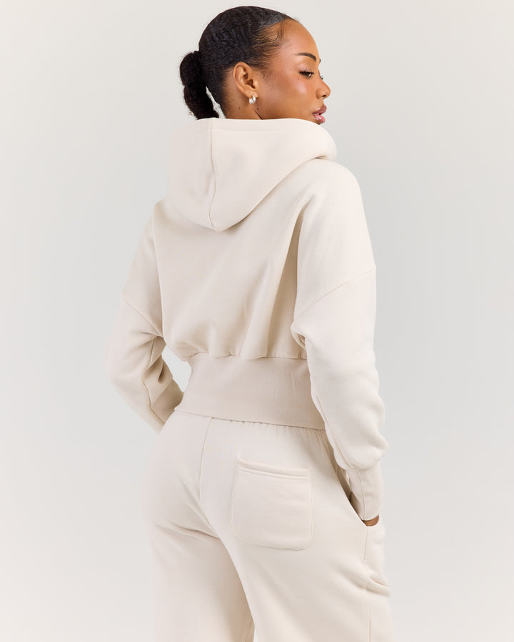 Omni Studio Zip Through Hoodie - Bone