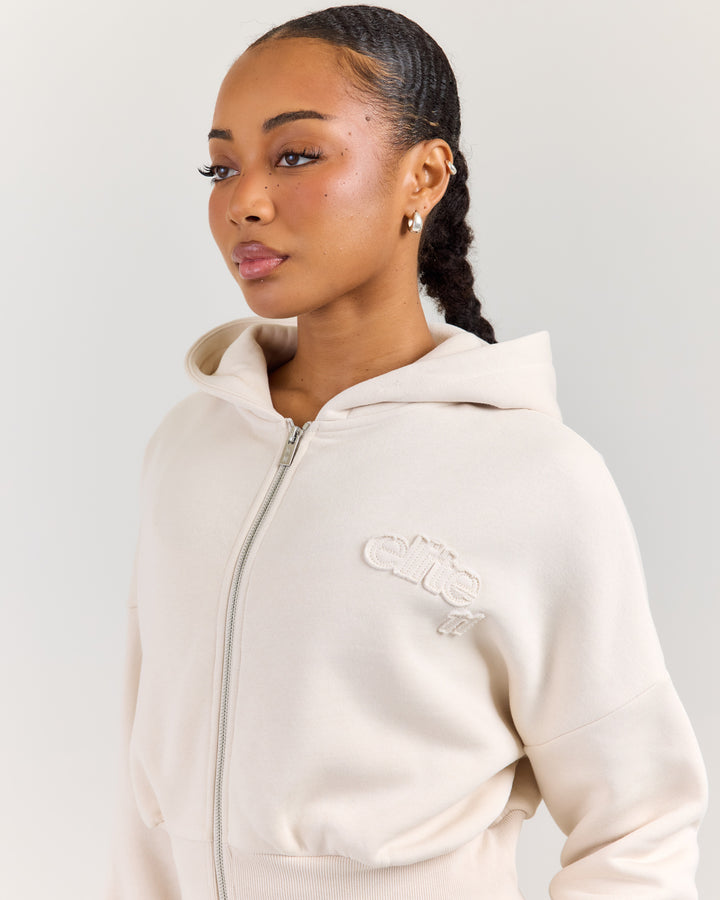 Omni Studio Zip Through Hoodie - Bone