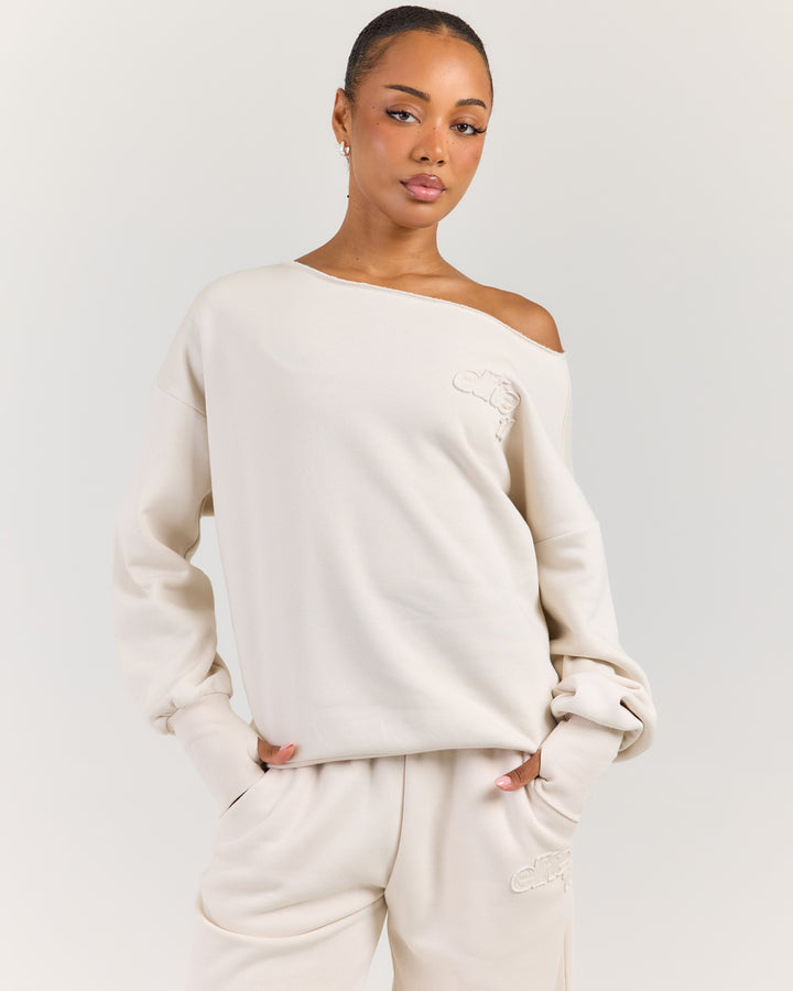 Omni Studio Off Shoulder Crewneck - Bone