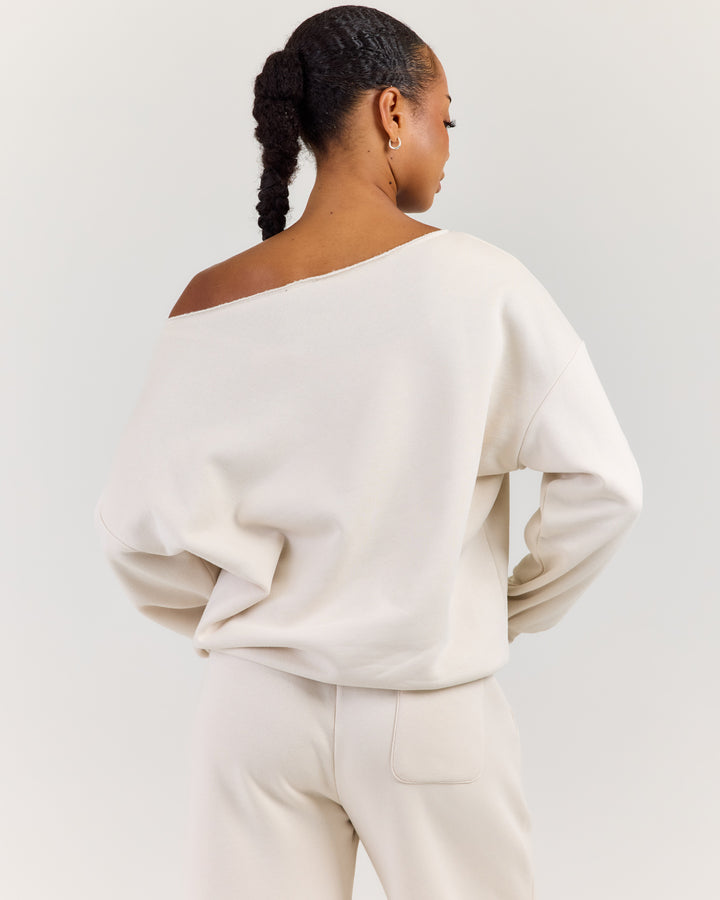 Omni Studio Off Shoulder Crewneck - Bone