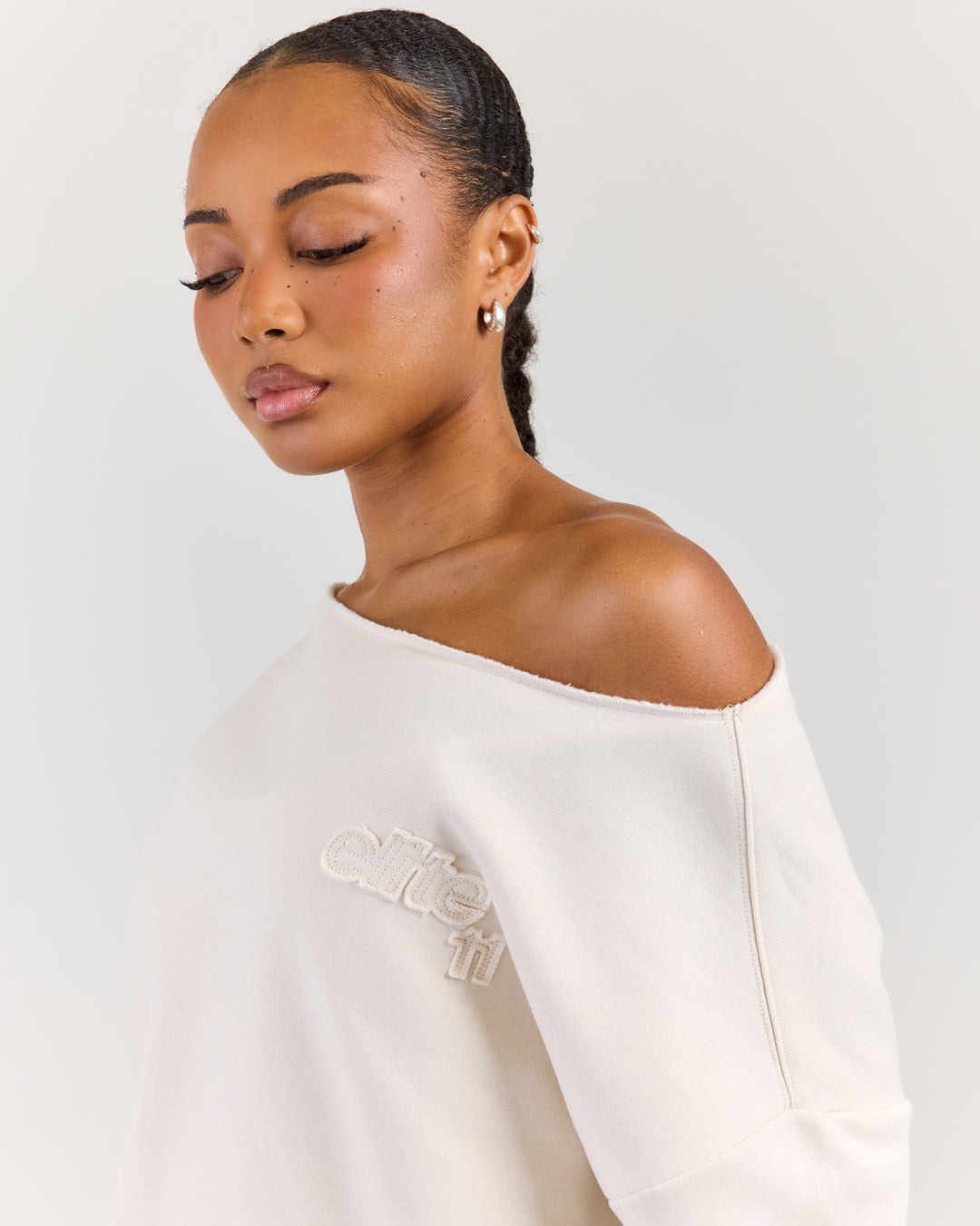 Omni Studio Off Shoulder Crewneck - Bone