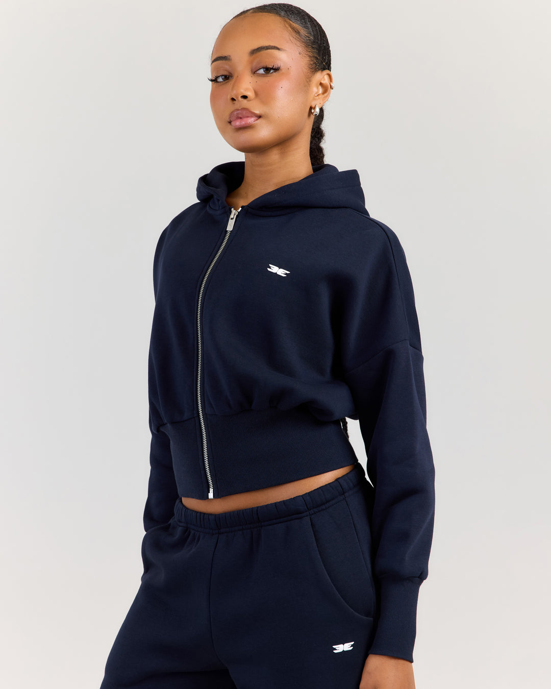 Omni Zip Through Hoodie - Navy