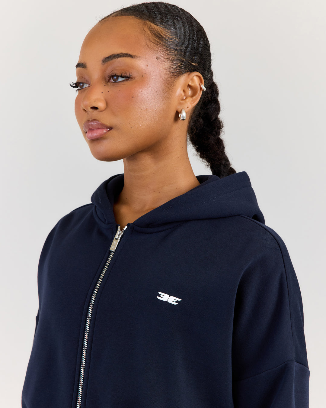 Omni Zip Through Hoodie - Navy