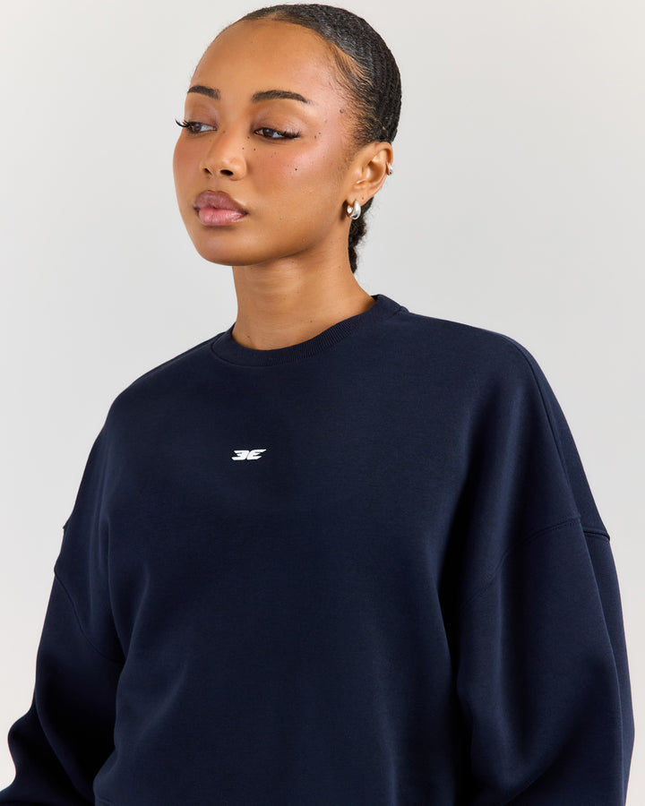 Omni Relaxed Crewneck - Navy