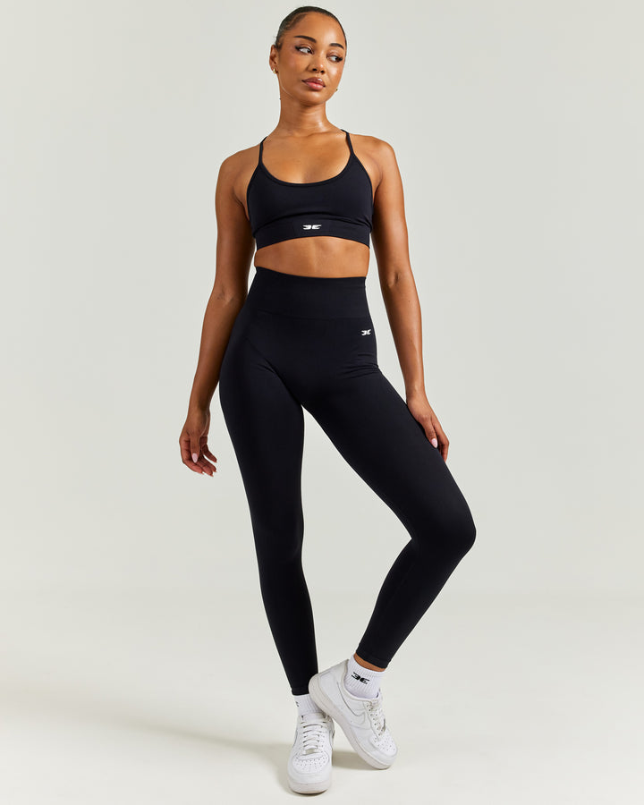 7/8 Elite Seamless Leggings - Black