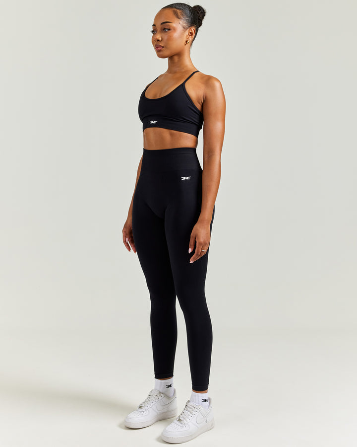7/8 Elite Seamless Leggings - Black