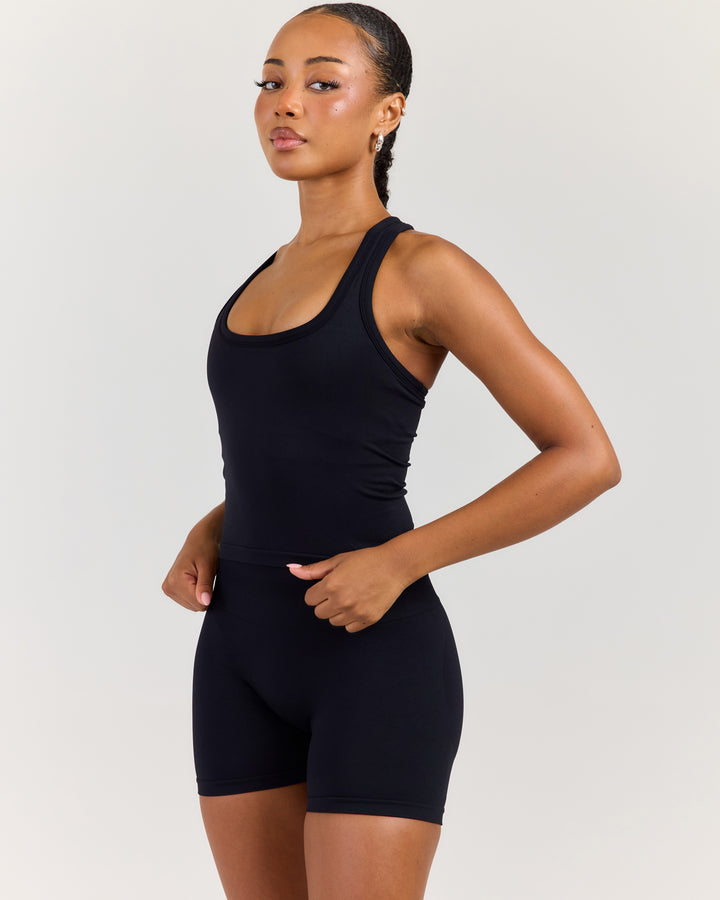 Elite Seamless Racer Tank - Black