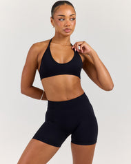 Elite Seamless Thin Halter Bra - Black