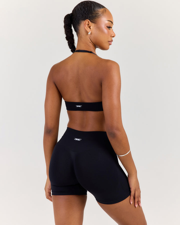 Elite Seamless Thin Halter Bra - Black