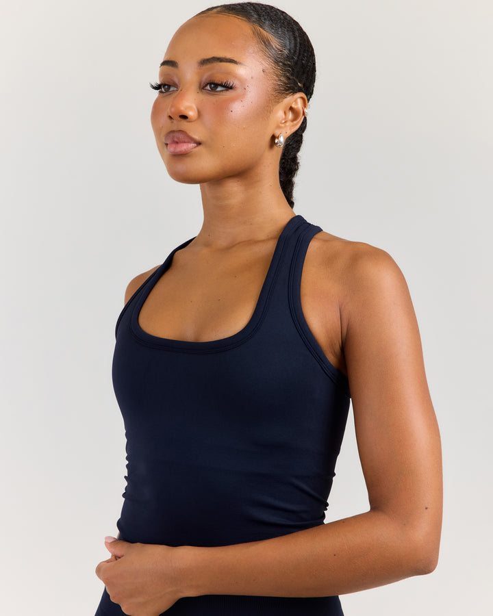 Elite Seamless Racer Tank - Navy