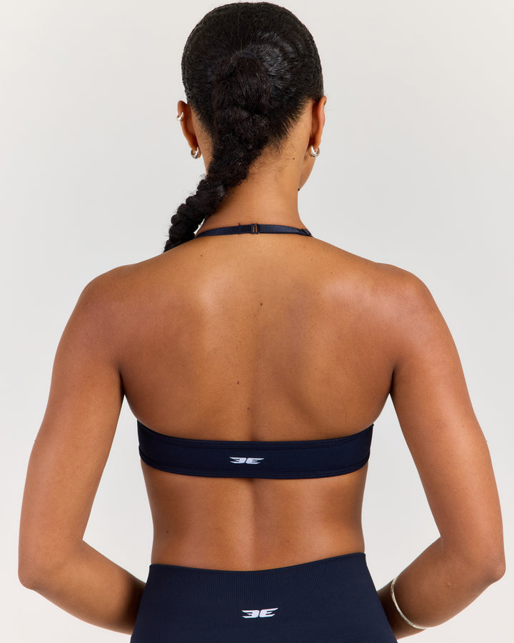 Elite Seamless Thin Halter Bra - Navy