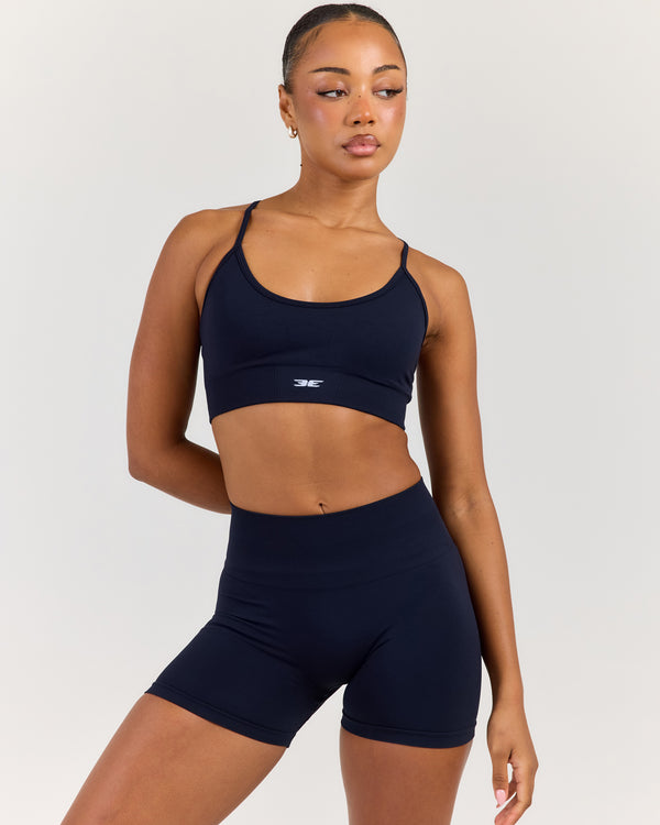 Elite Seamless Cross Back Bra - Navy
