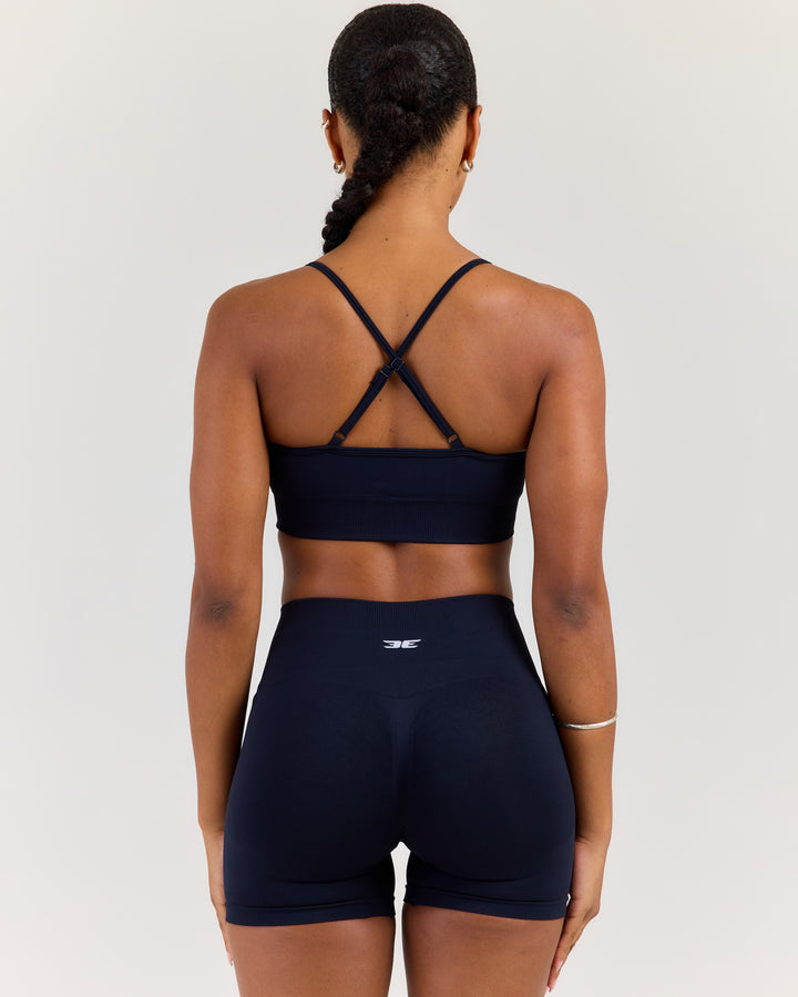 Elite Seamless Cross Back Bra - Navy