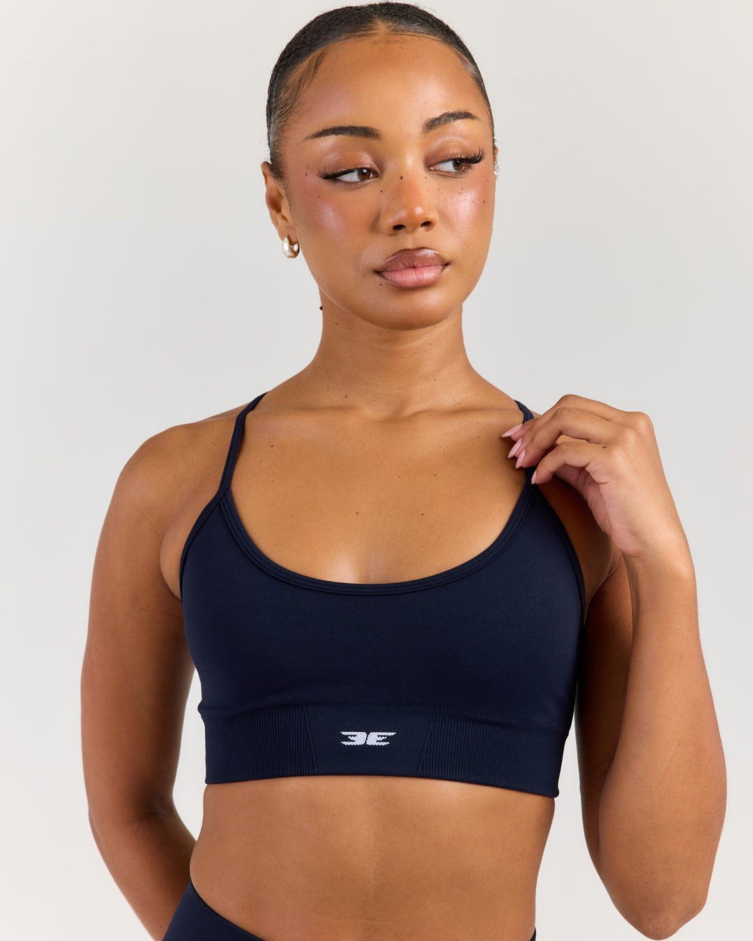 Elite Seamless Cross Back Bra - Navy