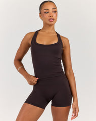 Elite Seamless Racer Tank - Coffee Bean