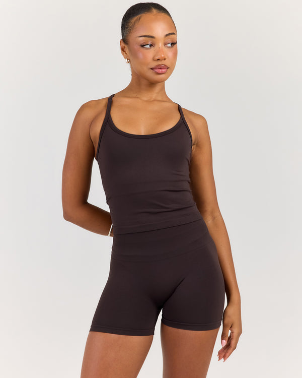 Elite Seamless Singlet - Coffee Bean