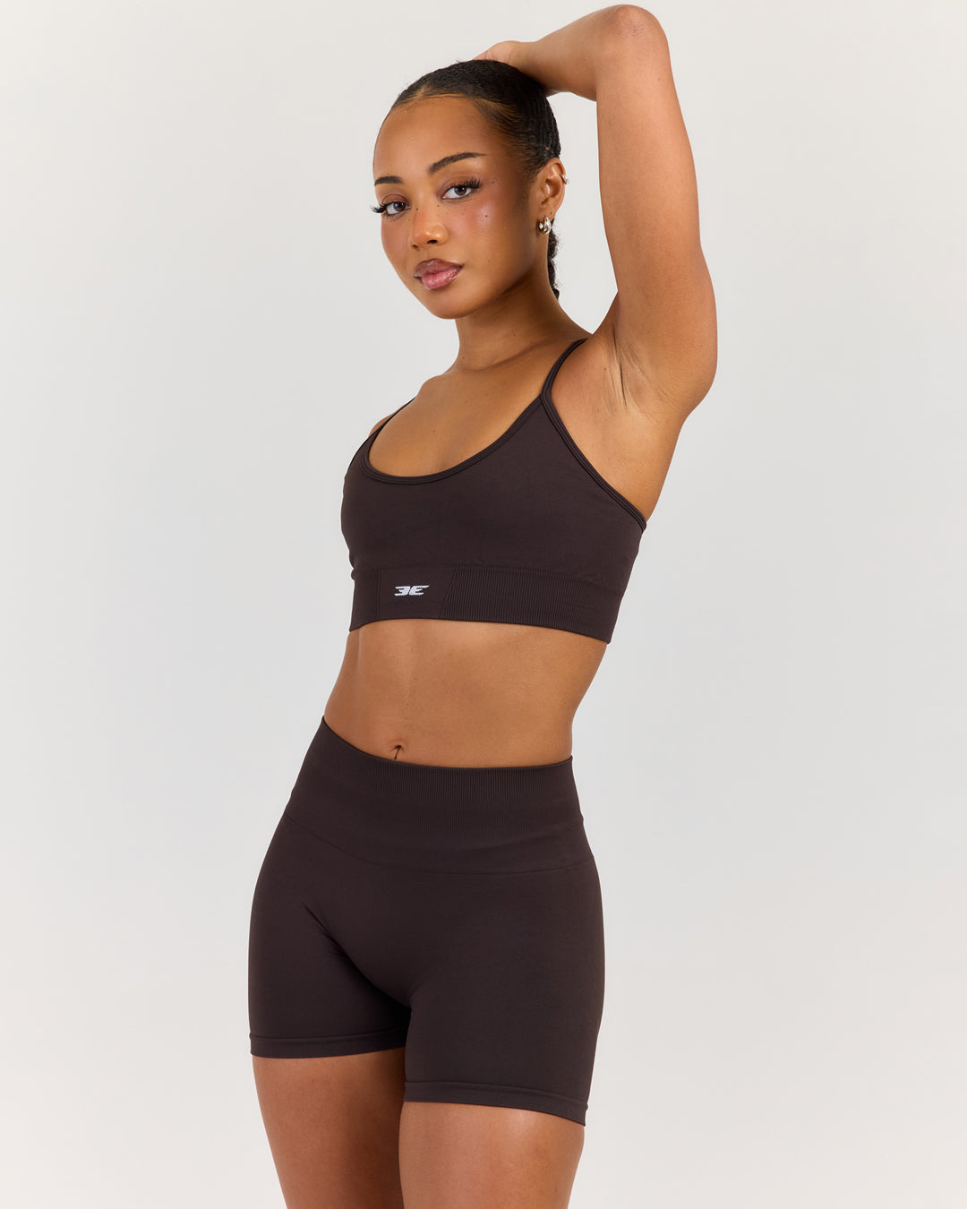 Elite Seamless Cross Back Bra - Coffee Bean
