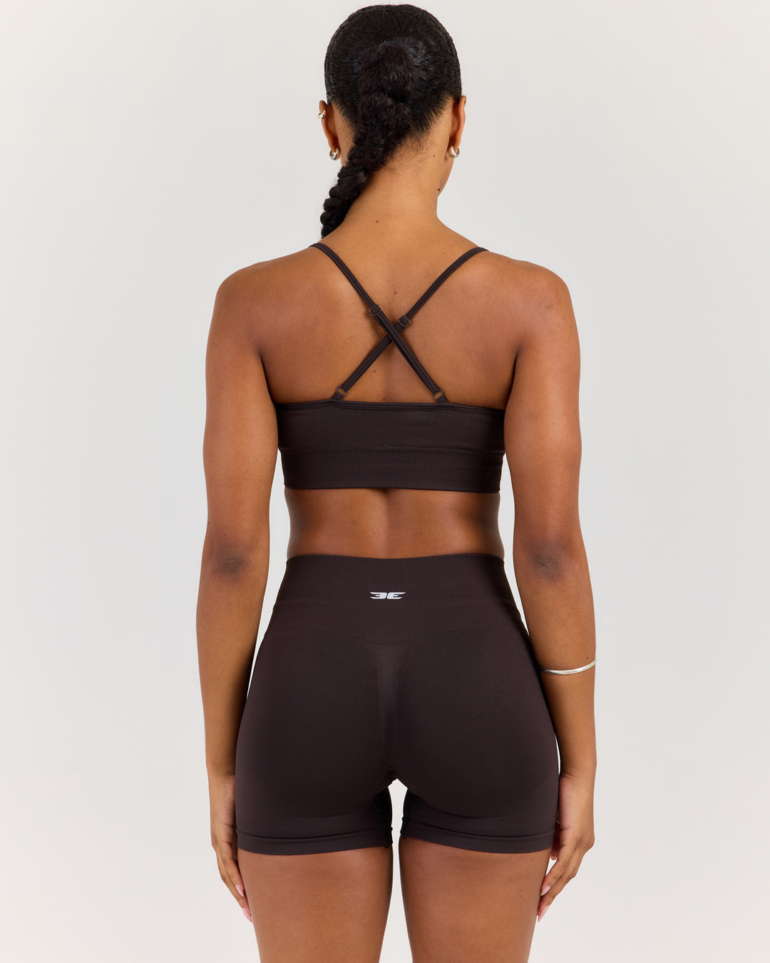 Elite Seamless Cross Back Bra - Coffee Bean