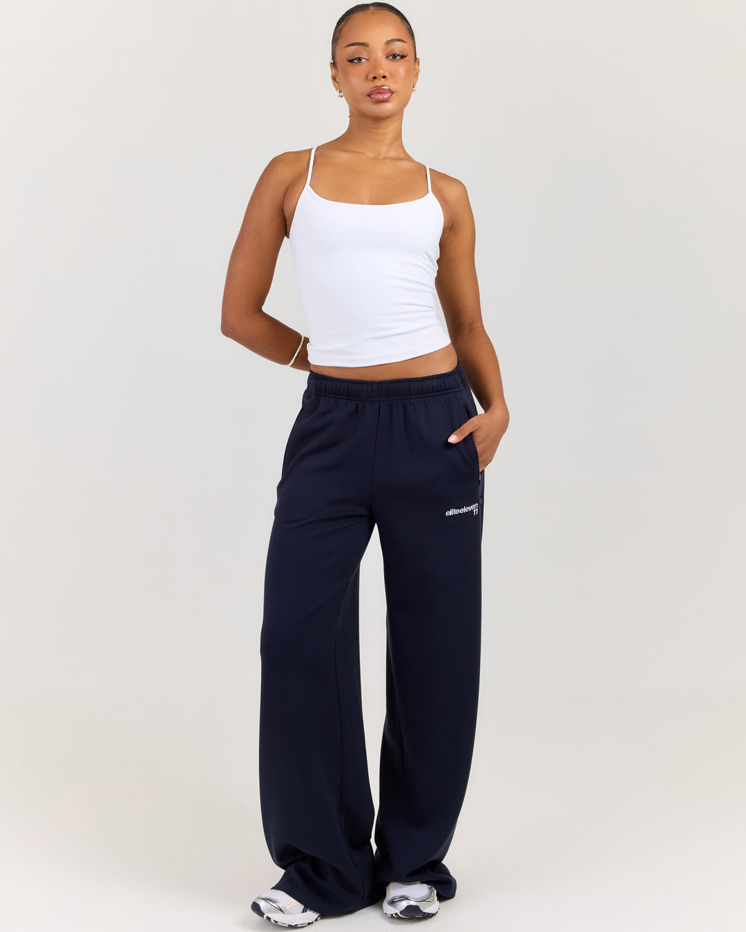 Airweave Snap Wide Leg Pants - Navy