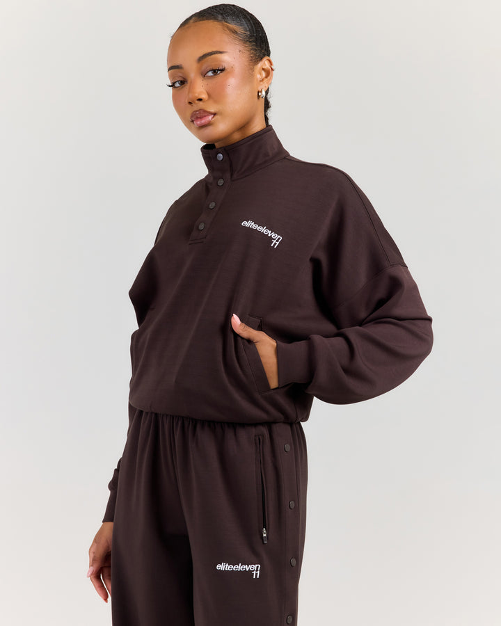 Airweave Snap Button Up - Coffee Bean