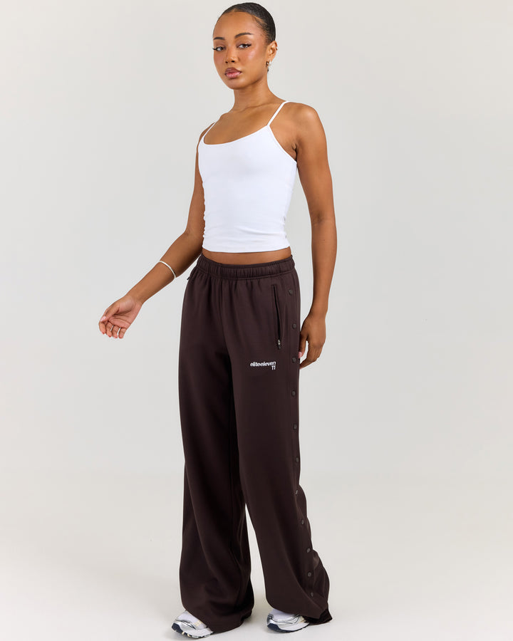 Airweave Snap Wide Leg Pants - Coffee Bean